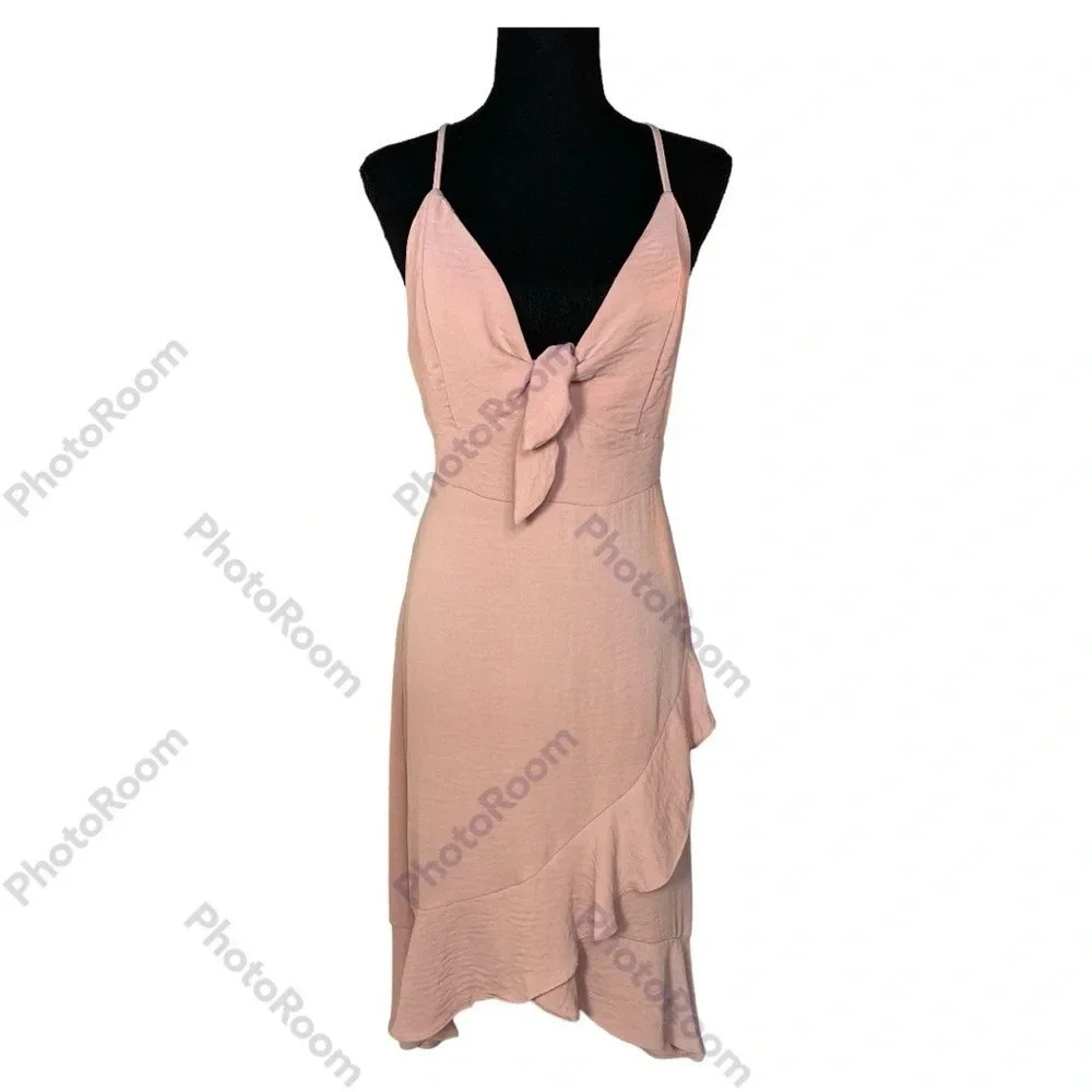 She + Sky Ruffle Mock Wrap Dress Size Large